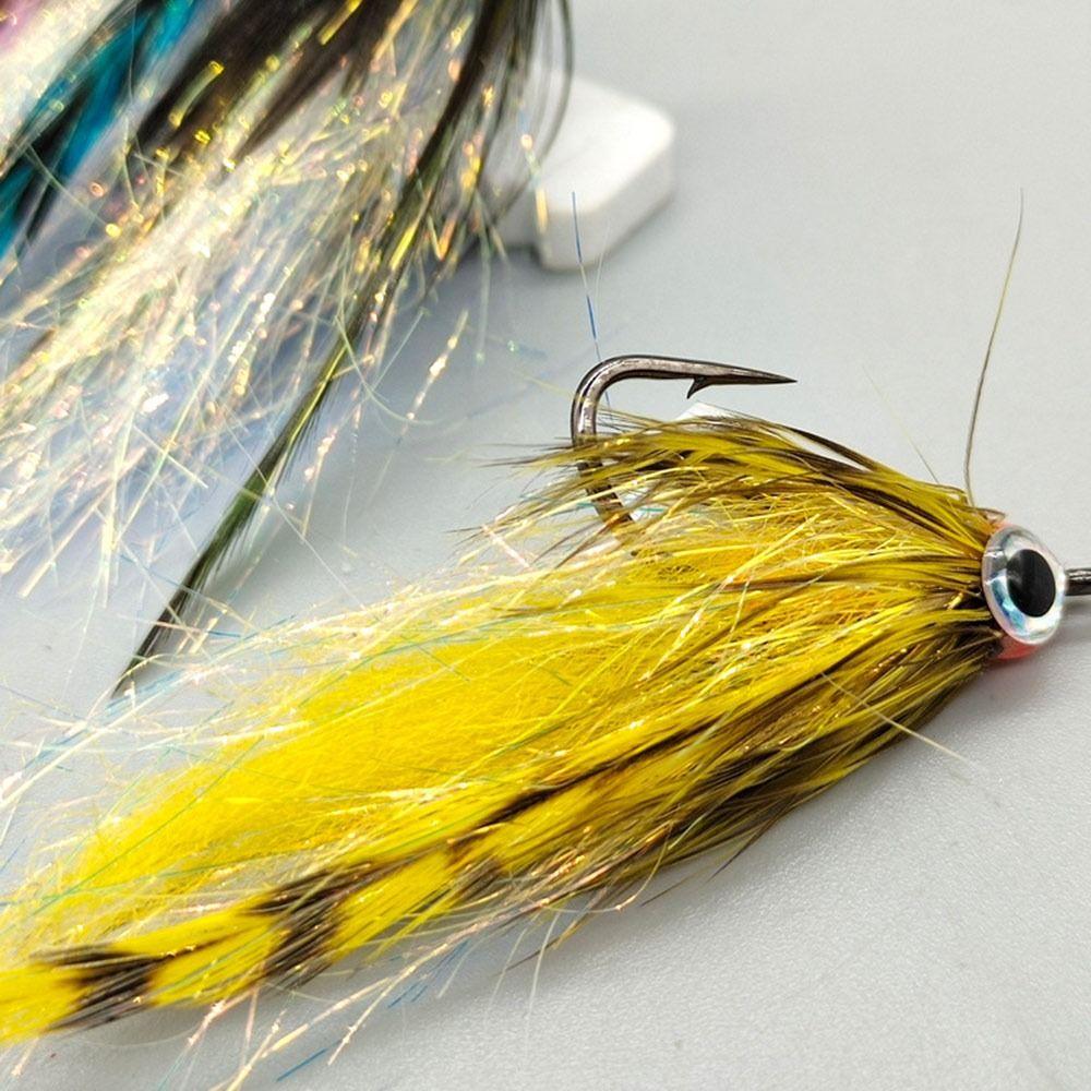 4 st Livslika Betesfisk Streamer Fluga Grizzly Sadelhackel Minnow Fluga Gädda Öring Abborre Stålhuvud