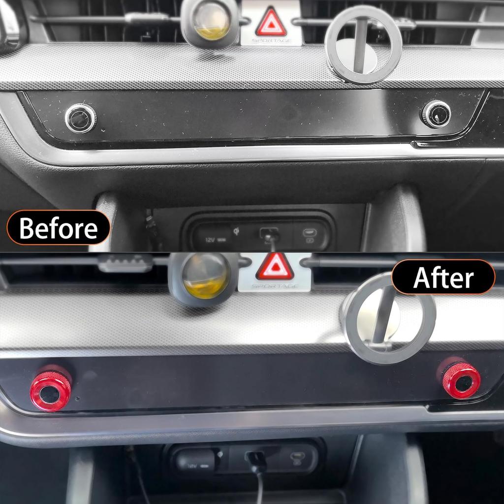YOUTOOCAR 2PCS Aluminum Alloy AC Adjustment Knob Covers Compatible with Kia Sportage 2023–2025 Kia EV6 2022–2024 Kia Carnival 2022–2024