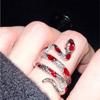 Punk Snake Ring for Women Goth Snake Ring Silver Statement Ring Open Snake Adjustable Ring Jewelry