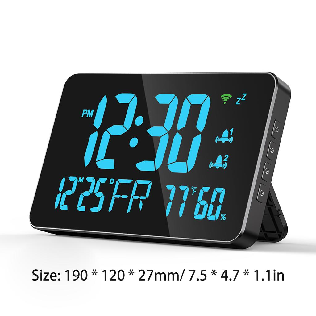 Tuya WiFi Desktop Clock Calendar Intelligent Thermometer Hygrometer with Digital LED Display Support WIFI Auto