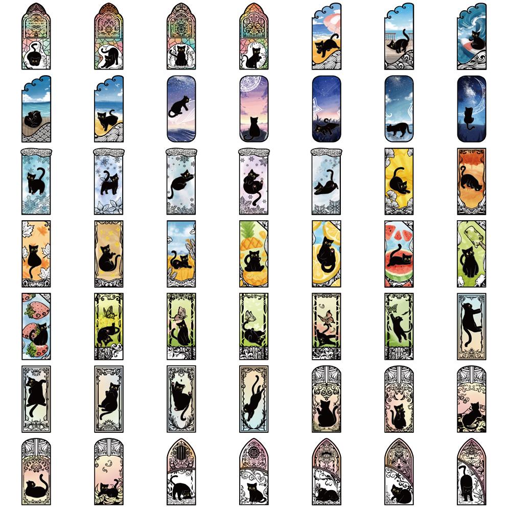 50PCS Dark Gothic Black Cat Cartoon Stickers Aesthetic Graffiti Sticker Phone Suitcase Laptop Cool Tarot Waterproof Decals