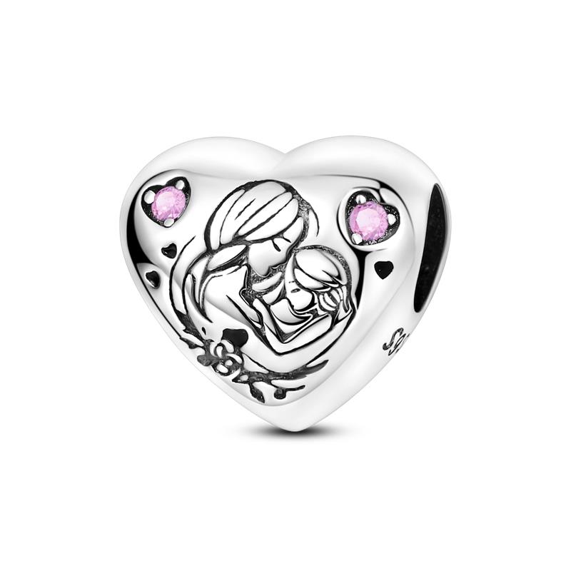 Neworiginalcopper Charm Bead Mother'S Day Love Heart Family Pendant Fits Bracelet Womens Jewelry Gift