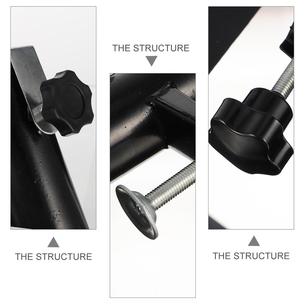 Suporte para Guarda-sol Fixador de Praia Cremalheira Grampo para Varanda Deck Metal Pátio Suporte Externo Peças Pátio Clipe Fixo Preto