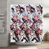 Charming Floral Shower Curtain Pink Purple Flowers Bath Decor Waterproof Fabric 3D Printed Waterproof Bathing Room Decoration Wh