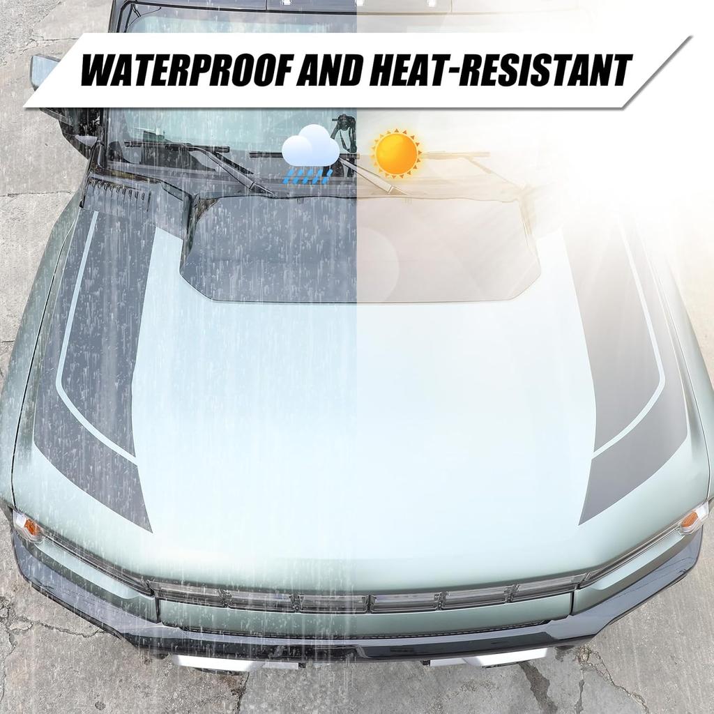 Car Hood Side Trim Sticker Decals Compatible with Hummer EV SUV Pickup 2024-2025+ Car Bonnet Sports Stripe Vinyl Decorative Decals Hummer EV