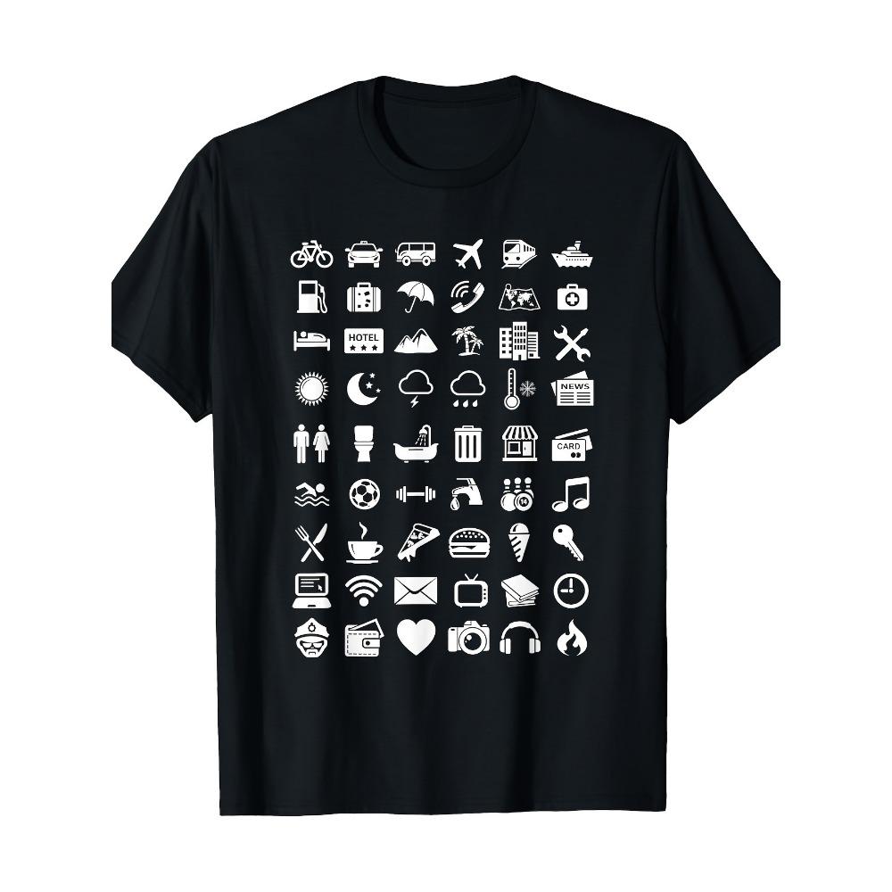 

Travel Icon Language Travel Print Men s T-Shirt Cotton Comfortable Casual Breathable Crew Neck S