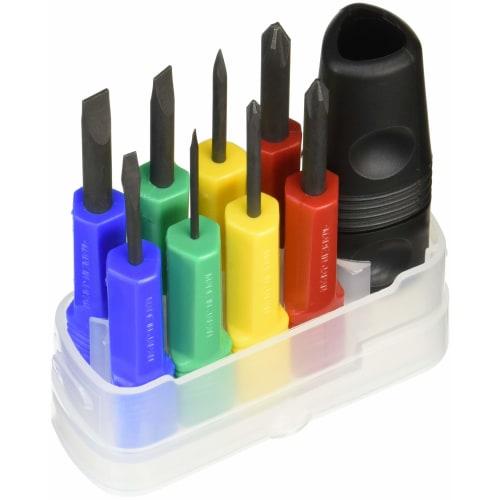 ANEX Screwdriver Set with Magic Coin, 8-Piece Set (Phillips 0/Phillips 1/Phillips 2/Slash 1.8/Slash 2.5/Slash 5/Slash 6/Drill Bit) No. 5800