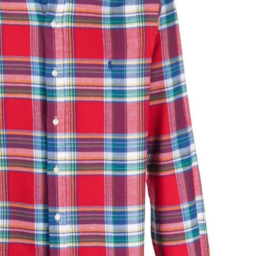 Polo Ralph Lauren SS23 Striped Print Single-Breasted Shirt Men Shirts Red 710886730-001