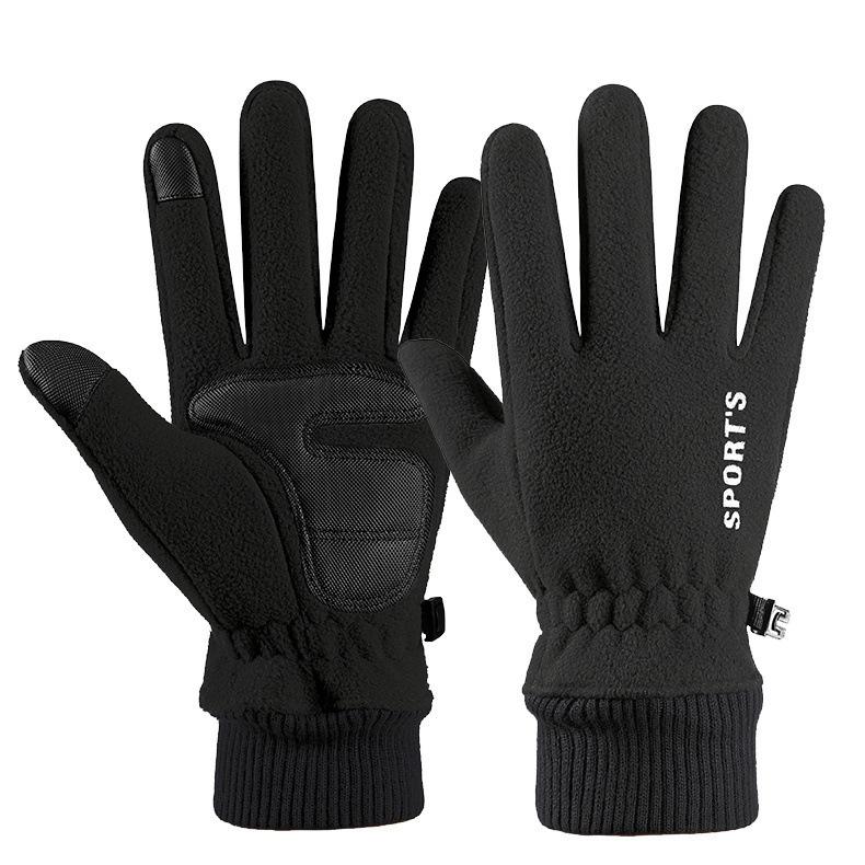 Autumn and Winter Sports Fleece Warm Gloves for Men and Women Touch Screen Bicycle Riding Cold Proof Outdoor Gloves