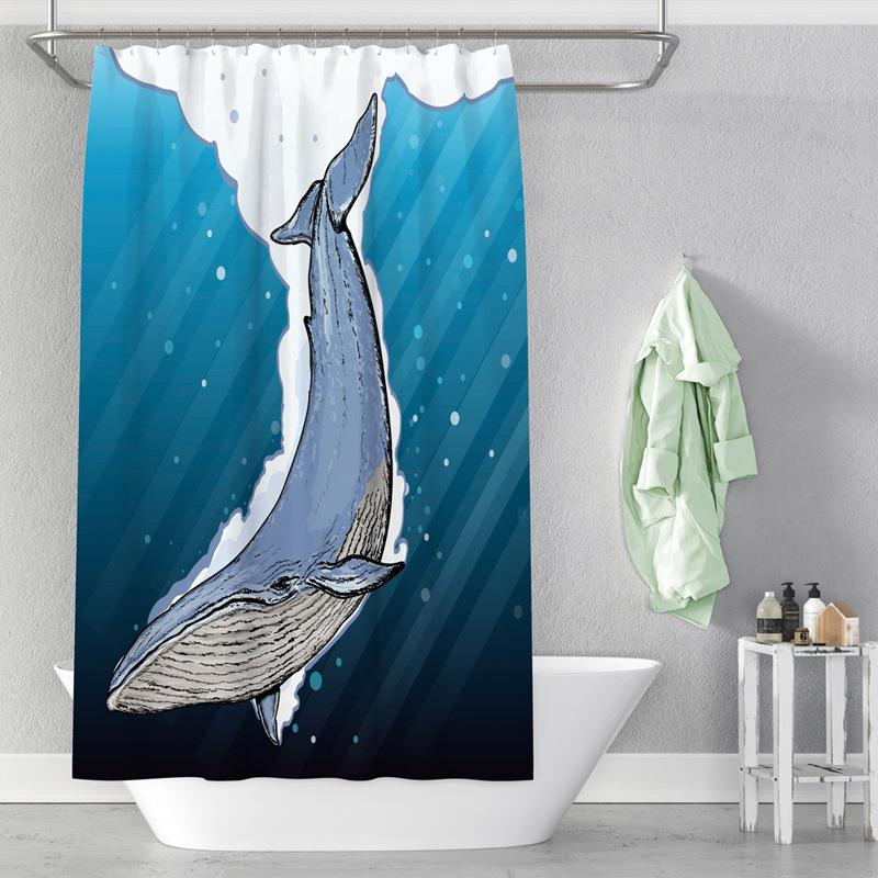 Bathroom Thickened Waterproof Curtain Mildew Proof Shower Curtain Shower Partition Curtain Shower Curtain Bathroom Curtain Free Perforation