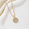 European Copper-Zircon Gold-Plated Pendant Necklace with 26 Alphabet Flowers, Clavicle Chain, High-End Design