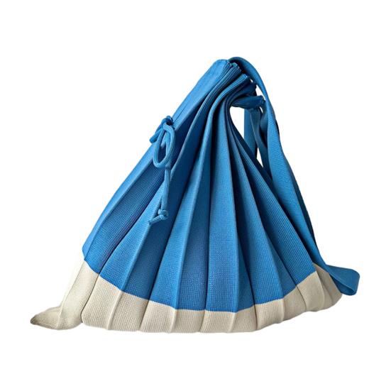 Faltbare Einkaufstasche Wiederverwendbar Akkordeon-Einkaufstasche Farbblock-Falten-Schultertasche für den Lebensmitteleinkauf Tägliche Besorgungen