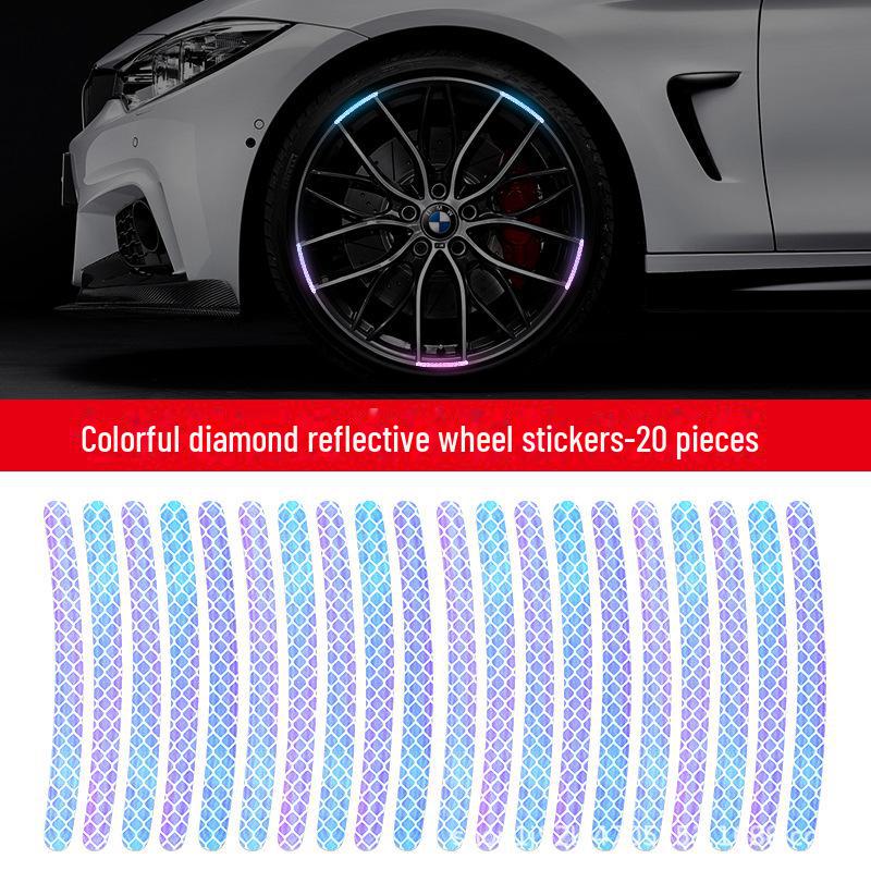 

Светоотражающие предупреждающие наклейки для колес автомобиля, добавляющие нотку индивидуальности и креативности. Идеально подходит для мотоциклов и электромобилей. 20 Pieces