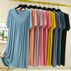 Women's Plus Size A-line Loose Modal Summer Dress with Pleated Hem