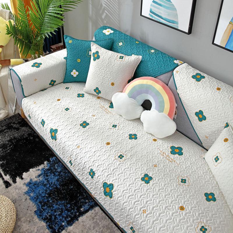 Pure Cotton Is Universal In All Seasons, Small Fresh Sofa Cushion, Non-Slip Cartoon Fabric, Modern Simple Living Room Cover, All-Inclusive Hair
