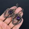 Amethyst Earrings Gemstone Jewelry, 999 Copper Wire Wrapped Earrings, Gift For Women Handmade Earrings