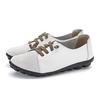 Fashion Plus Size 42 Women's Casual Genuine Leather Shoes Soft Bottom White Color Slip-On Anti-Slip Spring Autumn New Style Shoe Mothers