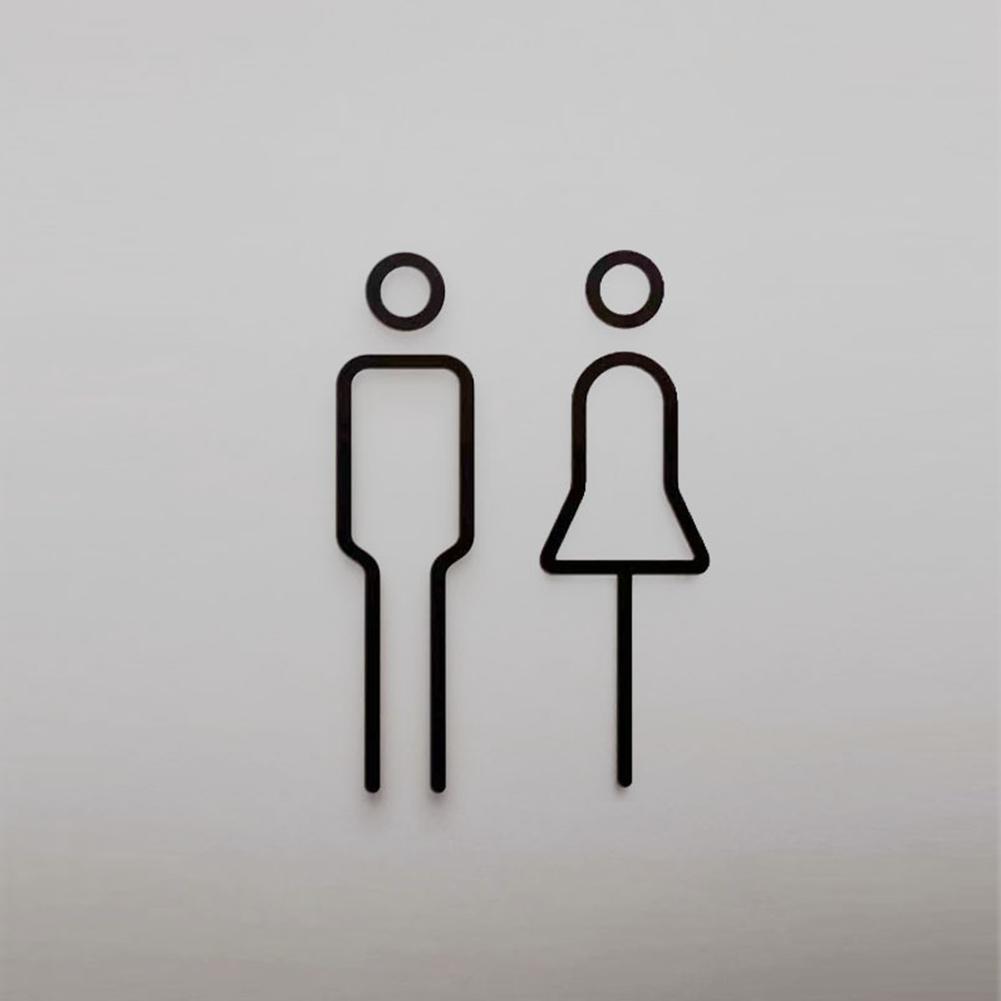 

As Shown Restroom Signage Sophisticated Decor Charming Logo Easy Mounting Design Decorative Restroom Identifier