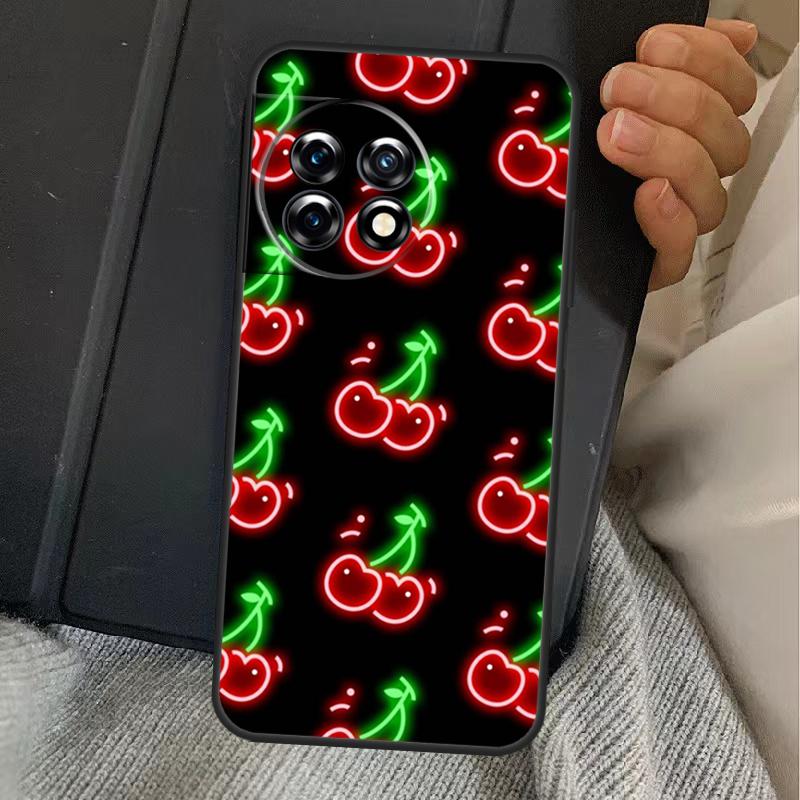 Cherry Pattern Case For OnePlus 13T 10T 8T 10R 12R 13R 15 13 12 11 10 9 Nord CE 5 2 3 4 Lite N20 N30 Cover