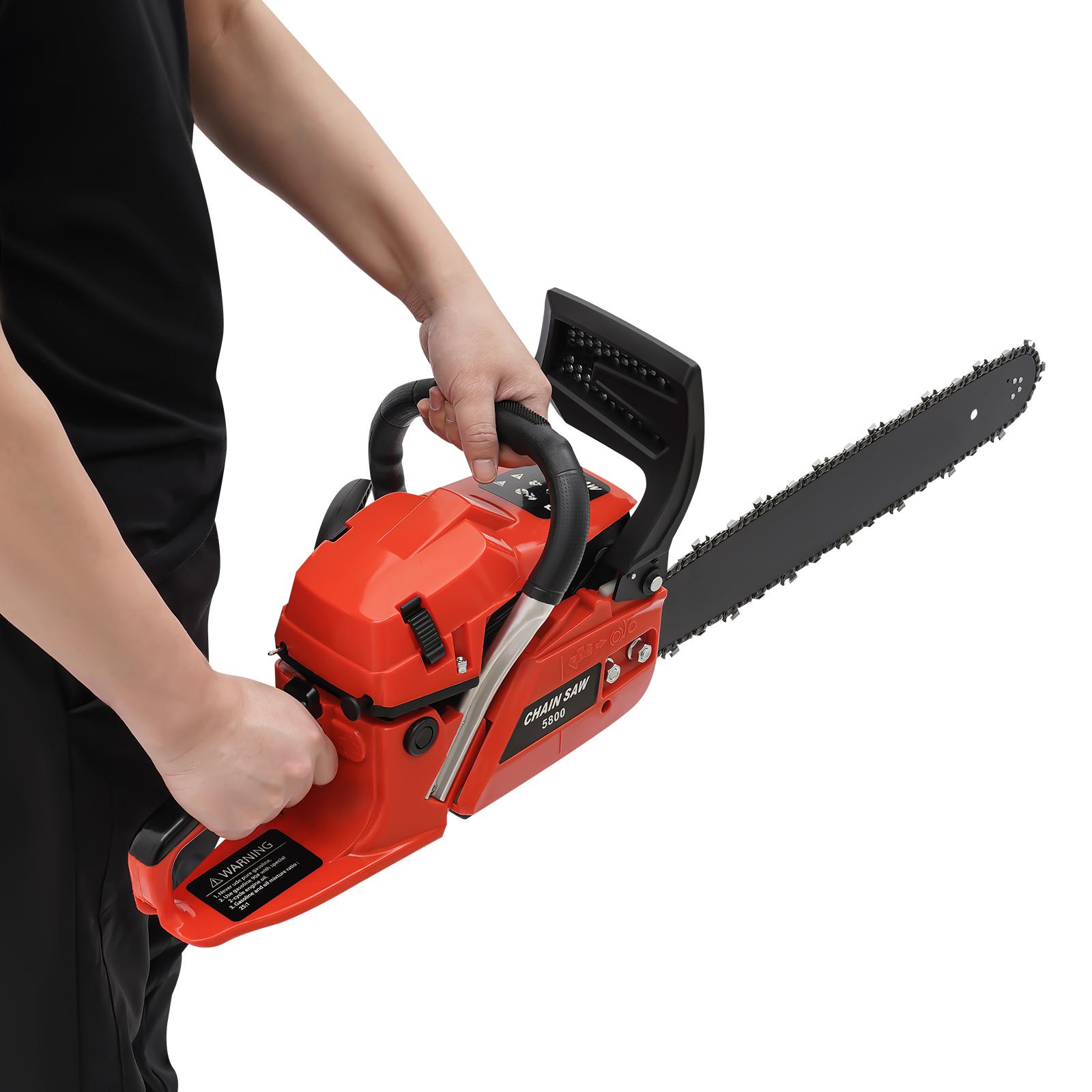 

58cc 20-Inch Gas Chainsaw, 2-Stroke 3.49HP High-Performance Chain Saw for Wood Cutting, Tree Pruning, and Gardening Pole Chainsaws червоний