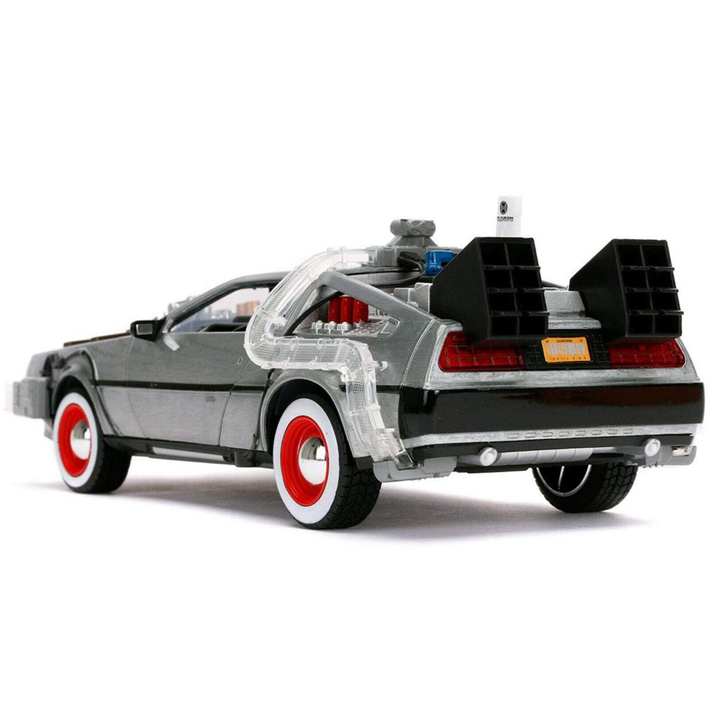 Back to the Future Part III Jada Toys Metals 1/24 Scale Diecast Car Time Machine Delorean with Light-Up