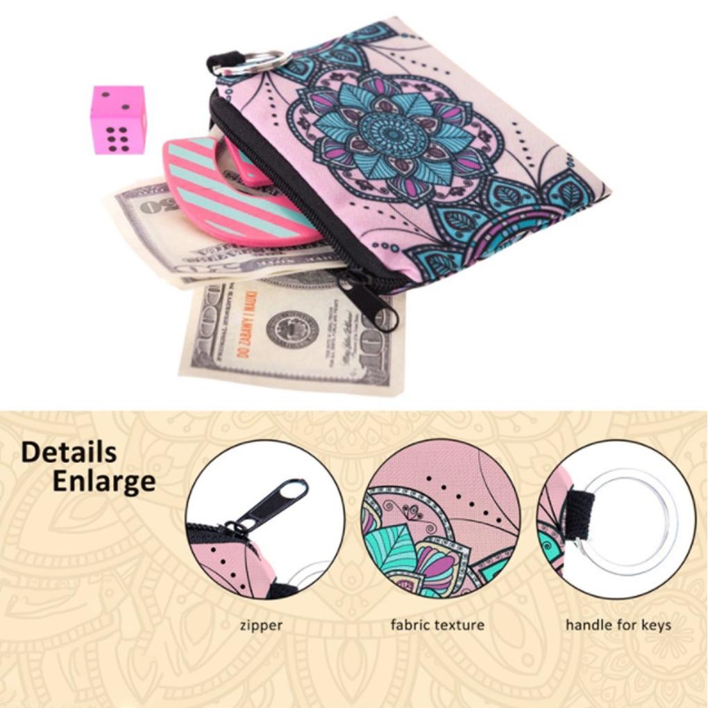 Schlüsseletui Beutel Digitaldruck Polyester Geldbörse Hilfreich Exquisite Beutel Praktischer ple Stil Stechapfelmuster Münzgeldbörse