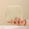 Small Makeup Bag for Purse Mini Cosmetics Bag Corduroy Cute Cosmetic Pouch for Women with Slip-in Pockets Storage Clutch