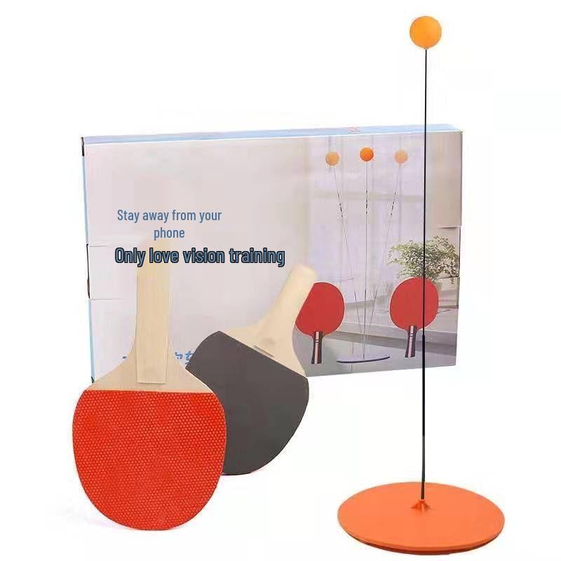 Children's Indoor Ping Pong Trainer Set with Elastic Soft Shaft Racket: Perfect for Solo or Parent-Child Play
