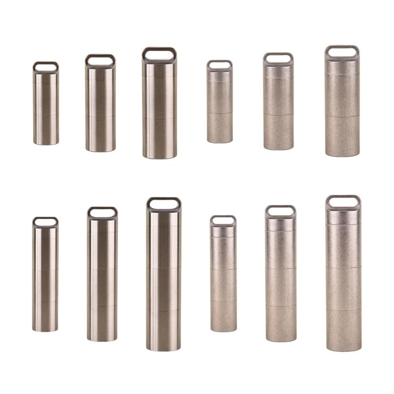 Waterproof Medicine Box Case Keychains Holder Pills Box Case Stainless Steel Pills Container Bottles Pills Container