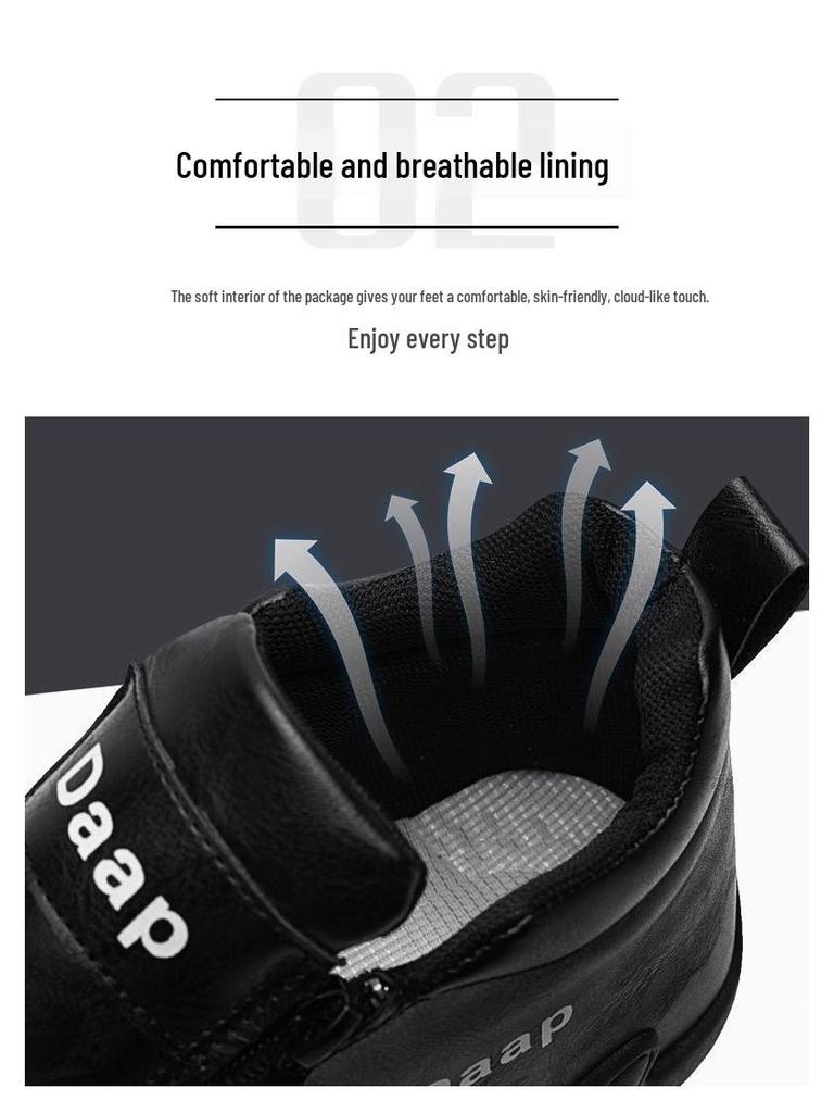2025 New Men's High-Top Casual Work & Hiking Shoes - Trendy, Versatile Outdoor Footwear for Autumn