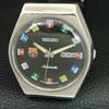 VINTAGE SEIKO AUTOMATIC 6309A JAPAN MENS BLACK COLOR DIAL WATCH a708373-1