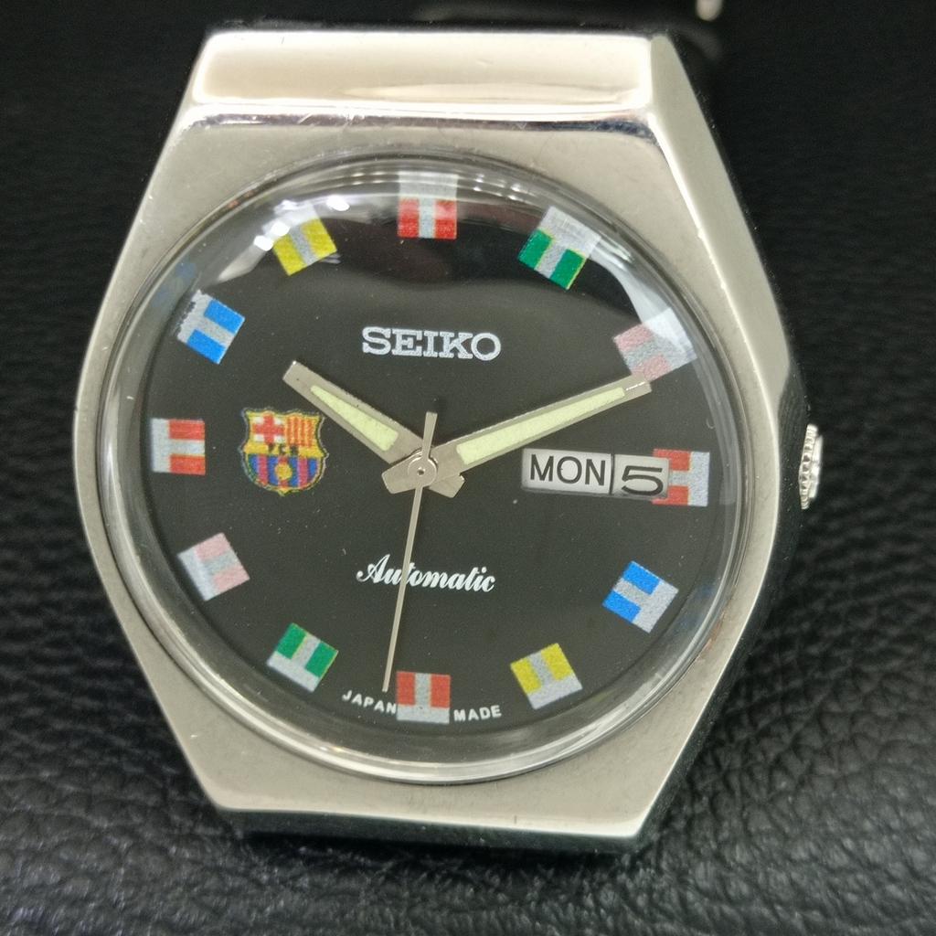 VINTAGE SEIKO AUTOMATIC 6309A JAPAN MENS BLACK COLOR DIAL WATCH a708373-1