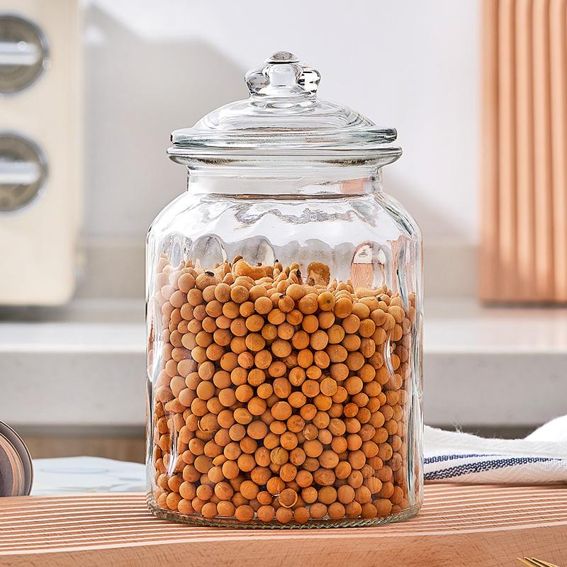 

Креативная стеклянная банка для хранения продуктов пищевого класса, банка для конфет, банка для фруктов и солений с крышкой, прозрачная герметичная банка, стеклянный контейнер, домашний декор