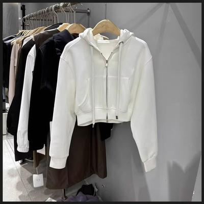 Cardigan Sweater Women's Autumn and Winter Korean Version Short Hooded Korean T-shirt Women's Coat Trendy Ins Women's Top Women's