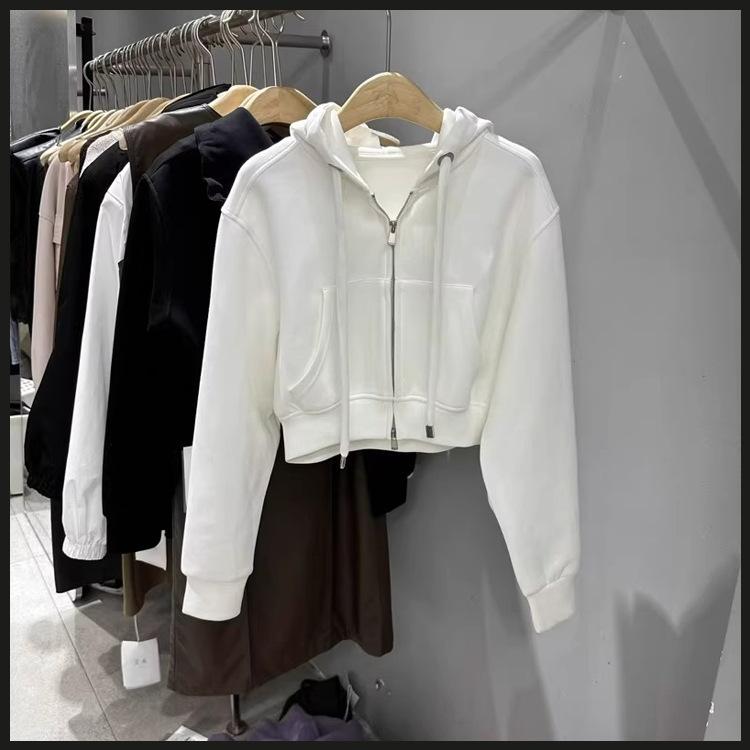 Cardigan Sweater Women's Autumn and Winter Korean Version Short Hooded Korean T-shirt Women's Coat Trendy Ins Women's Top Women's
