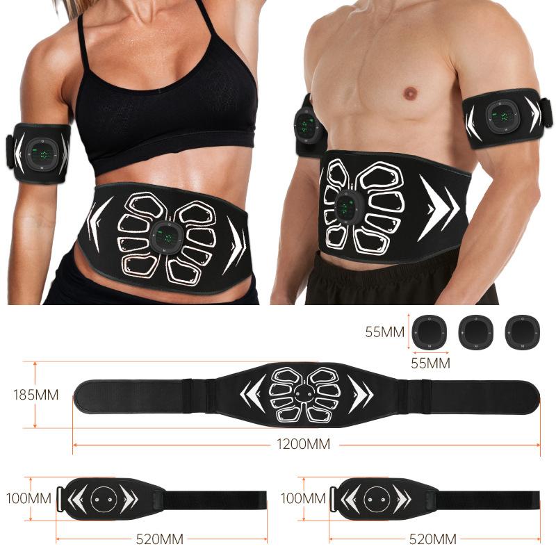 Abdominal Toning Belt Abs Trainer Waist Muscle Toner Abdominal Massager Home Workout Fitness Equipment USB Recharge