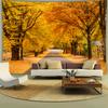 Golden Fall Forest Tapestry Yellow Trees and Pathway Design Water Resistant Fabric Seasonal Nature Theme Wall Hanging Fashion
