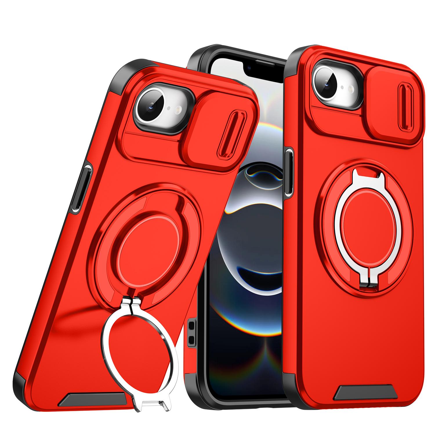 

For iPhone 17e Case iPhone 16e Cover iPhone 17e 16E Magnetic Ring Armor Slide Camera Lens Case Magsafe Wireless Charge Cover iPhone17e