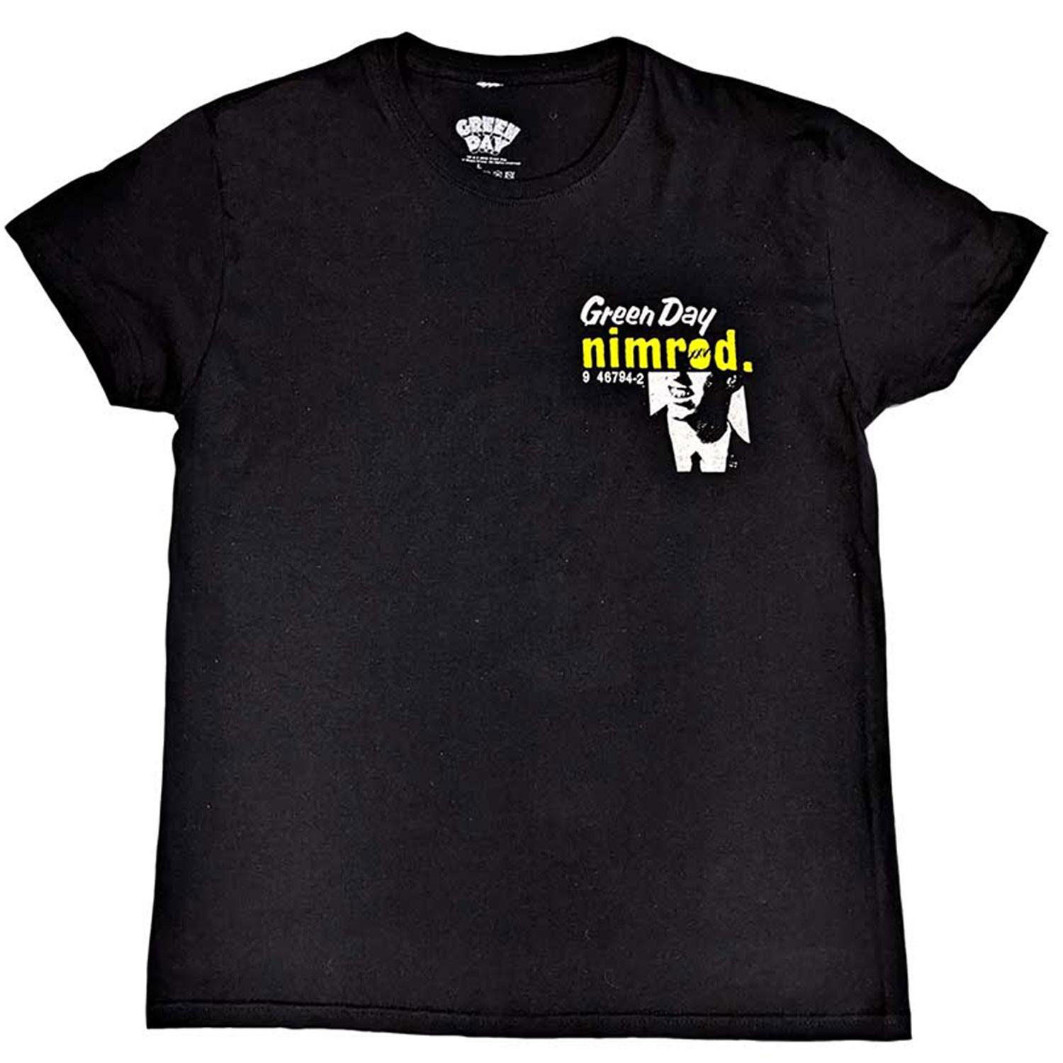 Men s Green Day Nimrod Breast Print T-shirt Large Black L