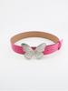 2023 Spring Season European And American Women's Belt Retro Pink Waistband With Alloy Butterfly Buckle