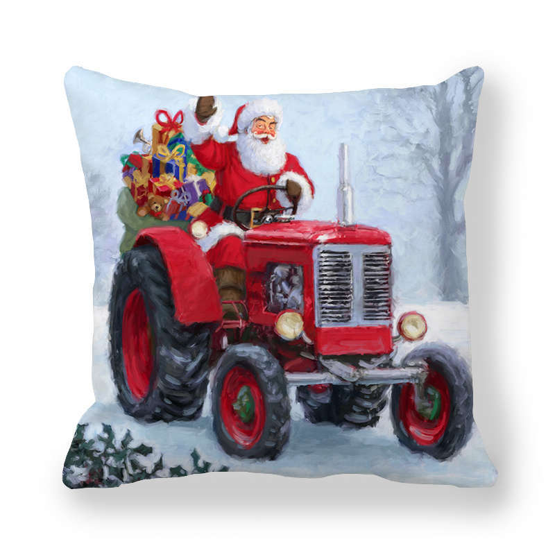 Merry Christmas Decorations Print Cushion Cover Home Living Room Sofa Decoration Square Pillow Cover 45x45cm