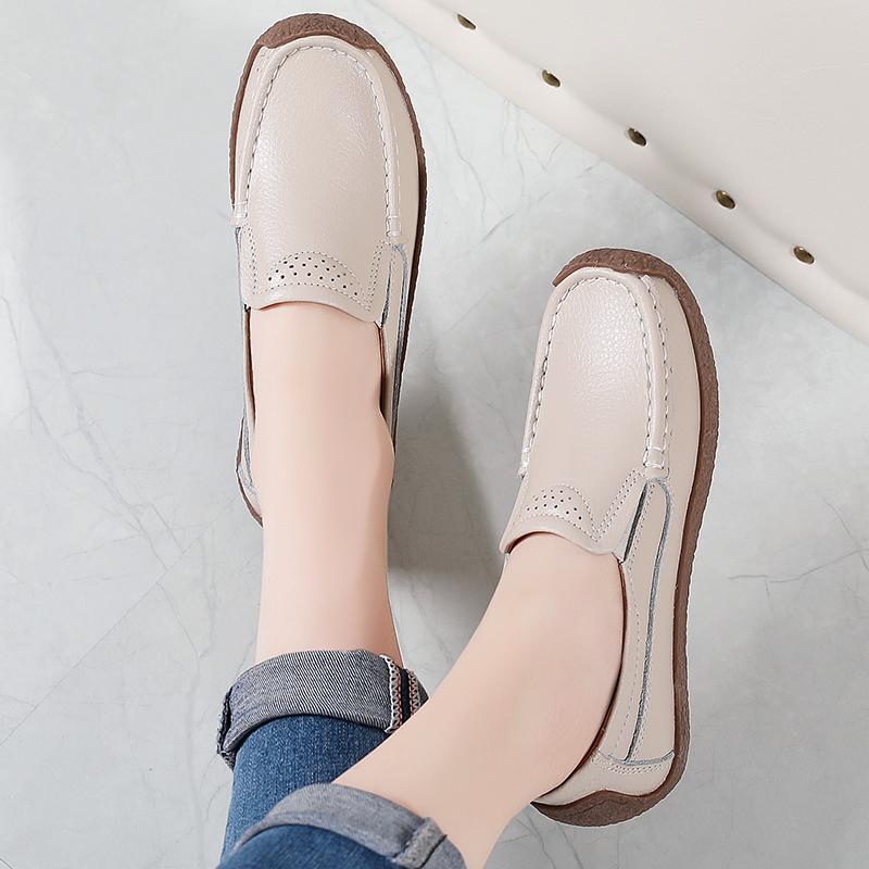 Women Yellow Loafers Casual Moccasins White Nurse Footwear Slip on Peas Soft Flats Black Driving Walking Shoes Plus Size