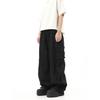 Yousheng Men Cargo Pants Loose Wide Leg Vintage Style Drawstring Elastic Waist Multi Pockets Hip Hop Streetwear Full Length Trousers