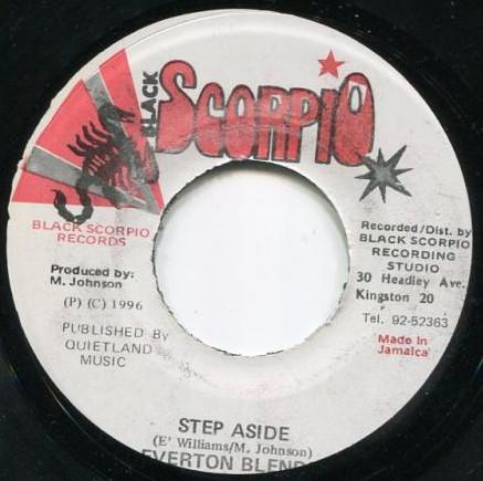 

7inch Record EVERTON BLENDER Step Aside NONE Black Scorpio 1996 Jamaica Reggae Ska Dub Used