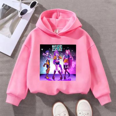Kpop Dämonenjäger Mädchen Modischer Cartoon-Druck Lässig Warm Bequem Herbst Winter Pullover Hoodie