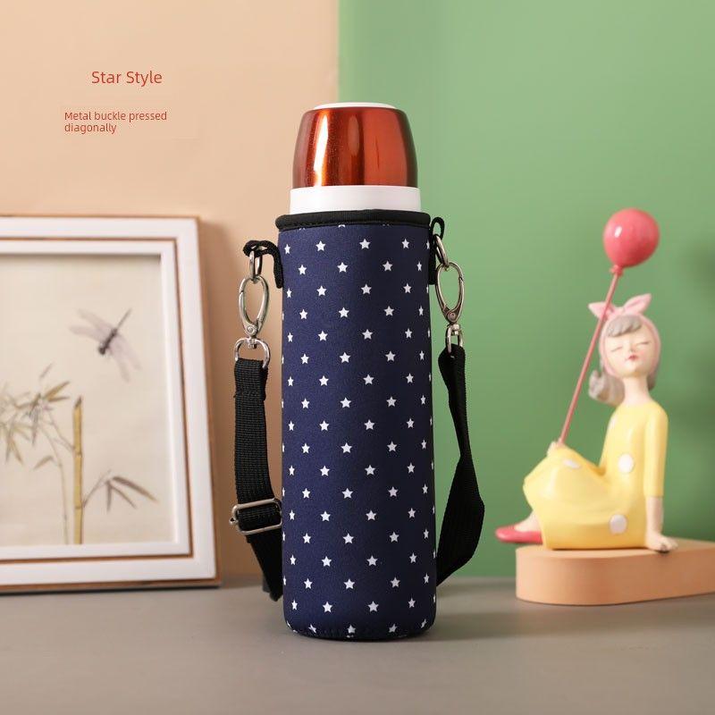 Baihui 500ml Large-Capacity Thermos Cup Cover for Adults, Portable Hand-Held Cross-Body Protective Cover, Anti-Fall
