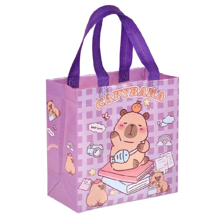 Cartoon Handheld Bags with Handle Nonwoven Fabric Bags 9x9x4Inch For Kids Birthday Wedding Bridal Showers Craft Wrapping