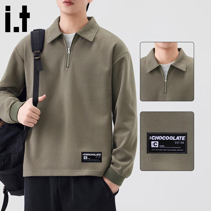 :CHOCOOLATE Men s Half-Zip Polo Sweatshirt 2XL