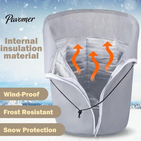 Reusable Winter Garden Fabric Flower Pot Insulation Cover, Planter Wrap with Drawstring, Oxford Anti Freeze Protection for Saplings Frost Outdoor