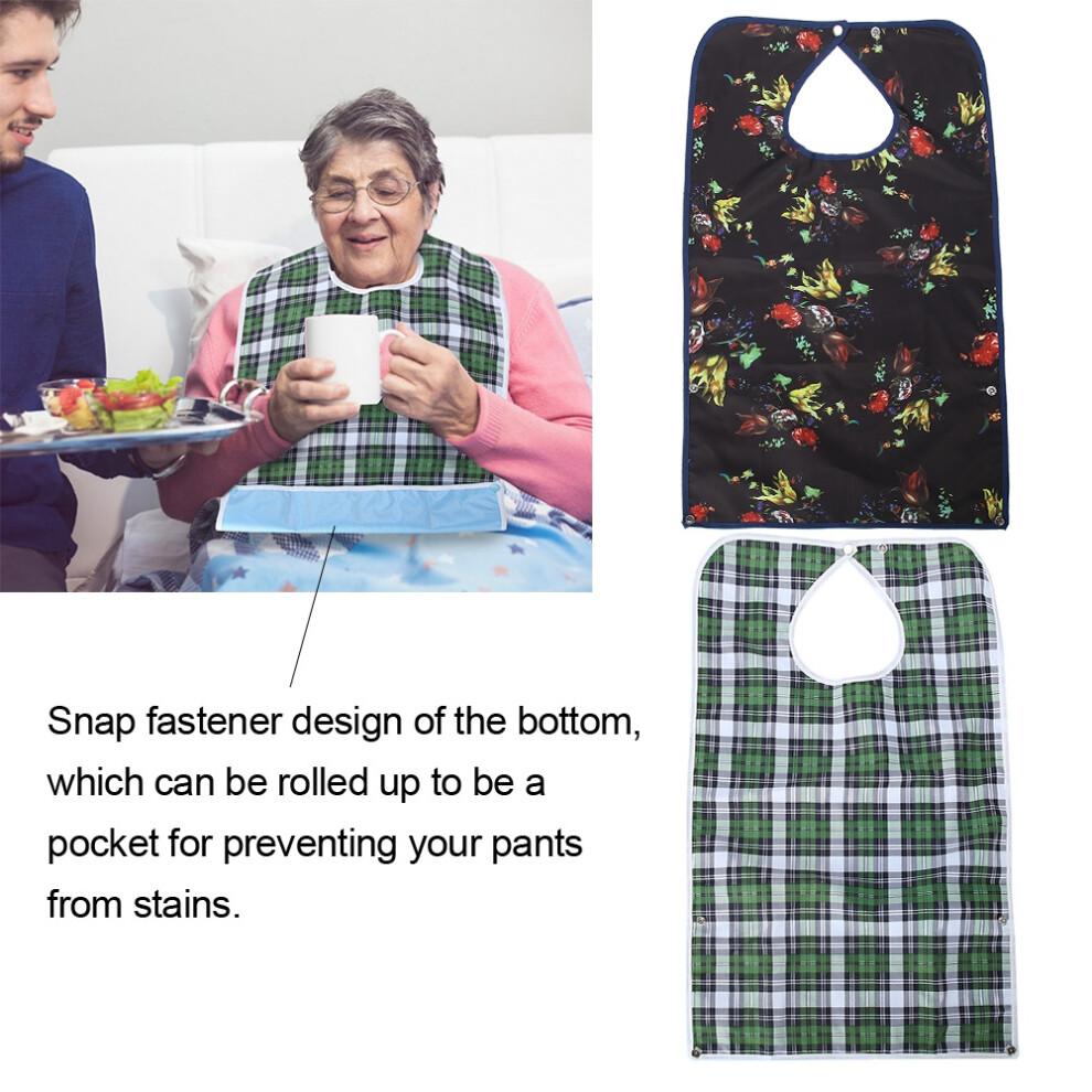 Adult Waterproof Mealtime Bib Double Layer Elder